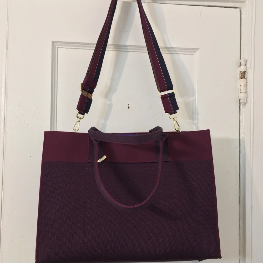 Rothy’s The Classic Tote Dark Aubergine Laptop Work Travel Shoulder Bag - Picture 5 of 16